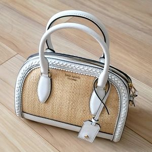 Kate Spade Reiley Straw medium crossbody satchel